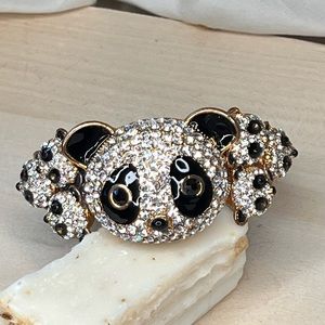 gold color panda cuff bracelet